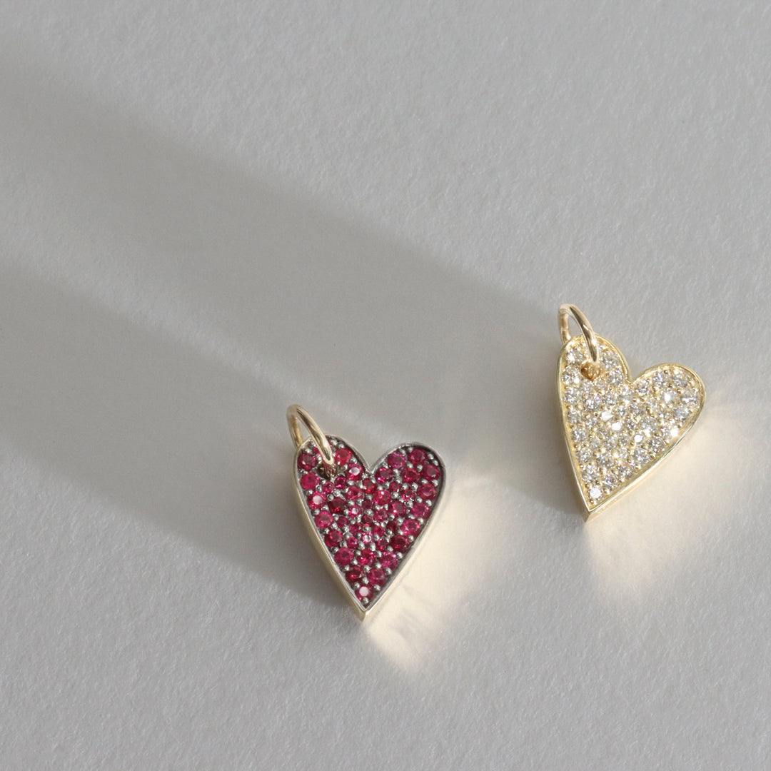 Lab Diamond Heart Charm